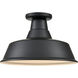 R Series 1 Light 14 inch Satin Black Indoor Semi-Flush Ceiling Light